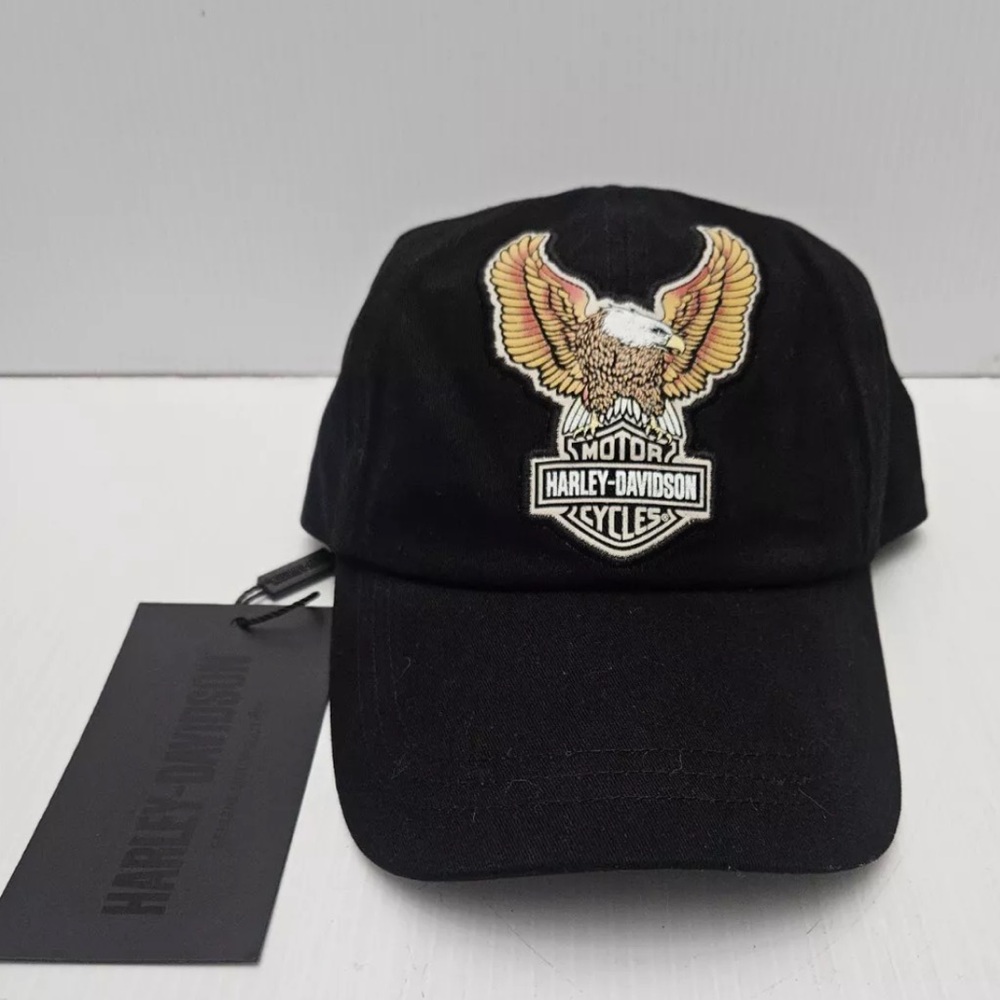 (NWT) Unisex Harley-Davidson Classic Eagle Baseball Hat Adjustable Black